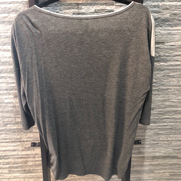 NWOT Sheer Overlay Pattern 3/4 Length Sleeve Top - Picture 5 of 6